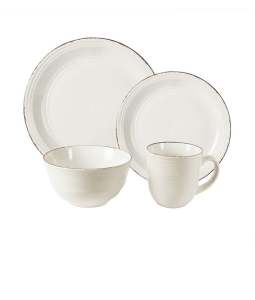 Madelyn White 16 Pc Dinnerware Set