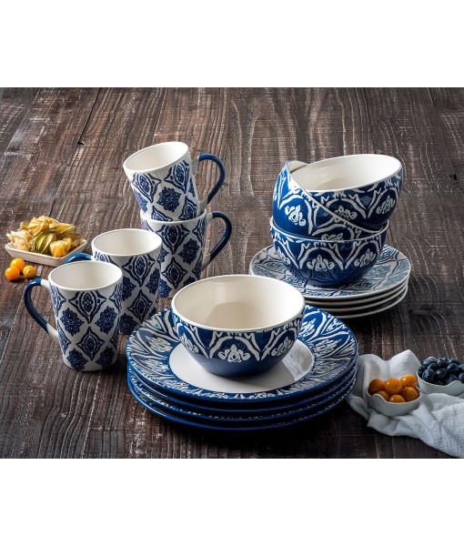 Pirouette Blue/White 16 Pc Dinnerware Set