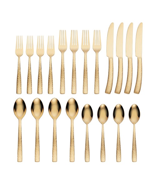 Argent Orfèvres Paris Hammered Gold 20-Pc. Flatware Set  Service for 4