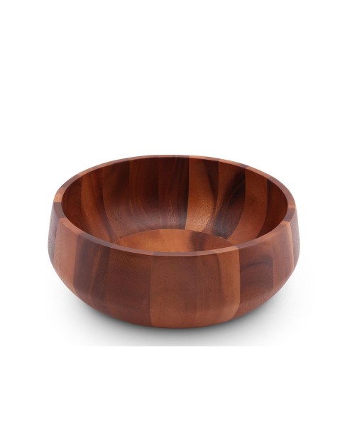 Acacia Wood Serving Bowl for Fruits or Salads Modern Round Shape Style Large Wooden Single Bowl