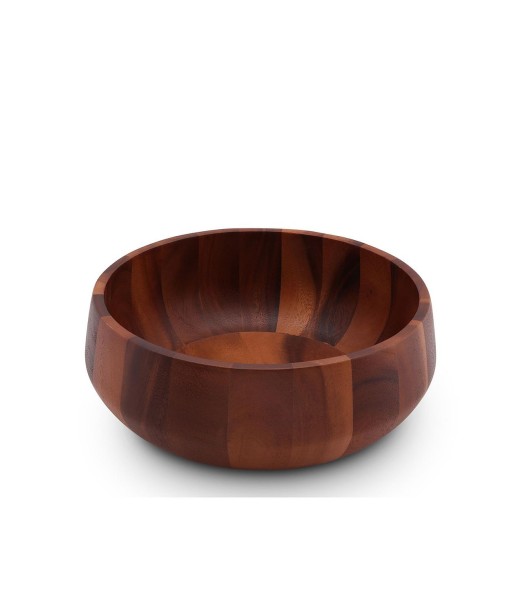 Acacia Wood Serving Bowl for Fruits or Salads Modern Round Shape Style Large Wooden Single Bowl