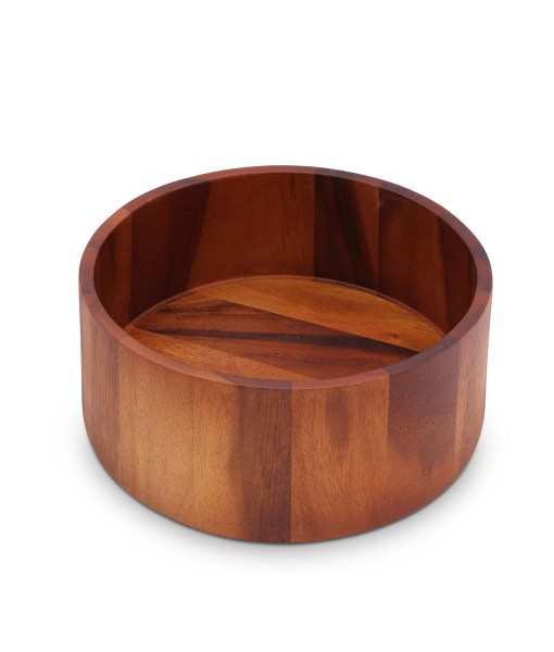 Acacia Wood Serving Bowl for Fruits or Salads Tulip Shape Style Large Wooden Single Bowl