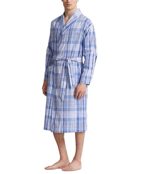 Men's Cotton Plaid Robe