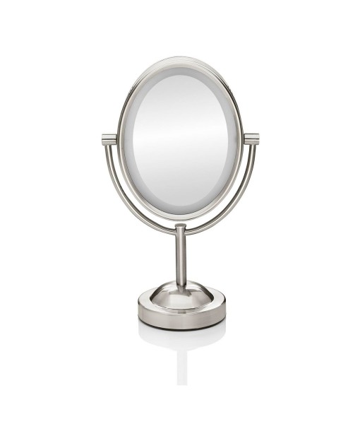 Double-Sided Lighted Oval Mirror